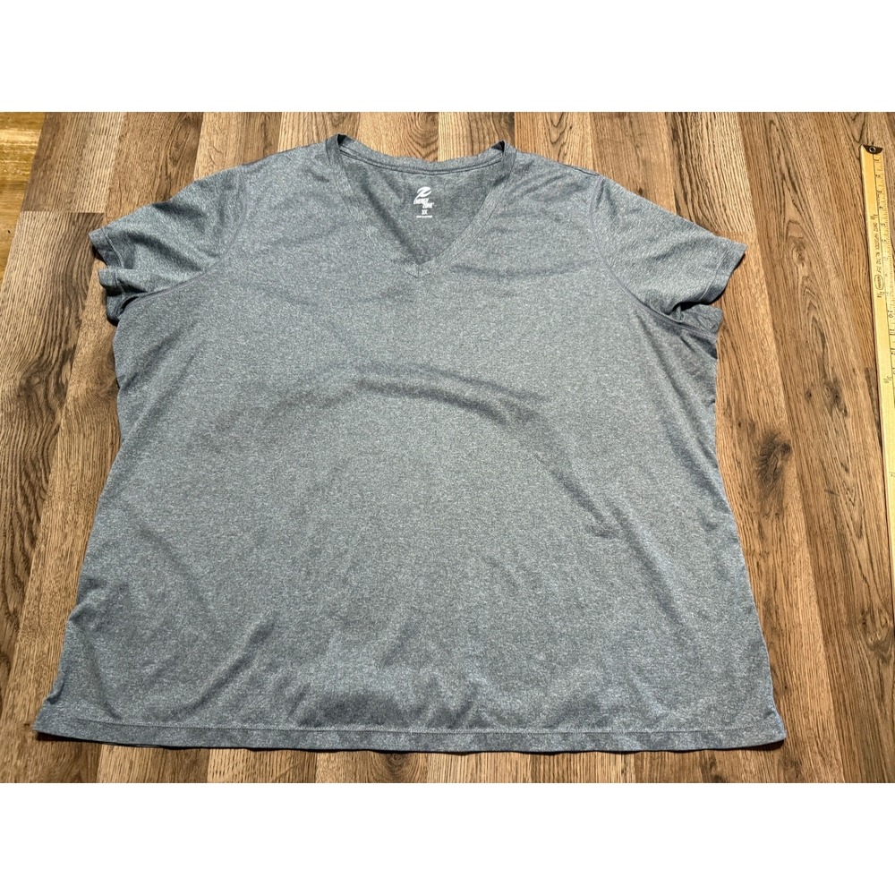 Energy Zone T-Shirt Womens 3X Gray Plus Size V-Neck Short Sleeve Activewear